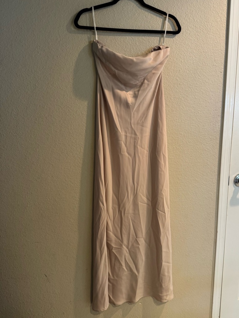 Wayf Strapless Slip Dress in Nude Blush